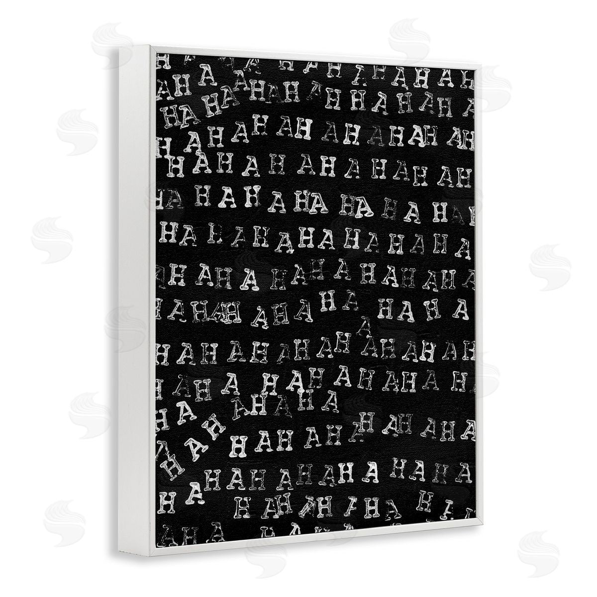 Jodi Fuchs Haha Typography Pattern White Framed Giclee Wall Art Print