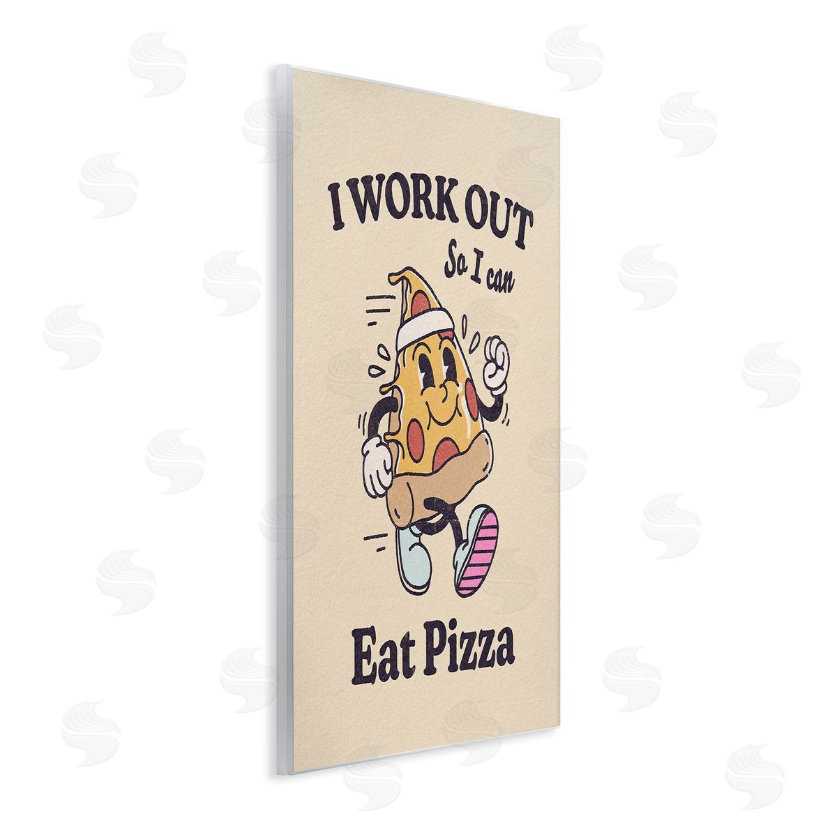 Victoria Barnes Work Out To Eat Pizza Wooden Wall Plaque Art Print