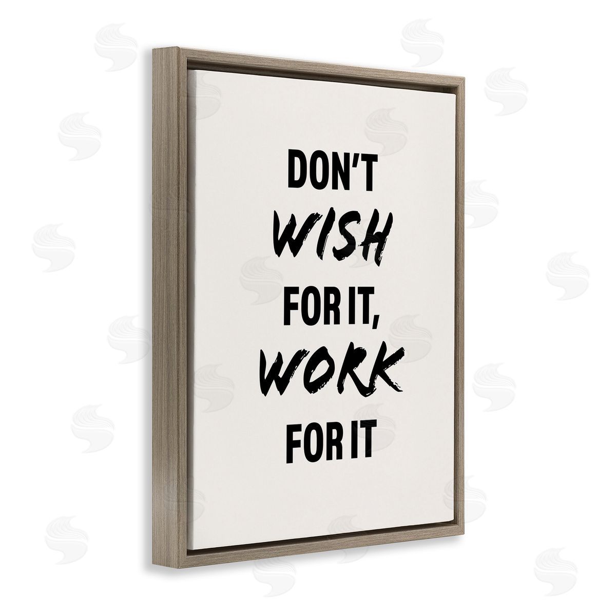 Victoria Barnes Work For It Motivational Brown Floating Frame Canvas Wall Art Print