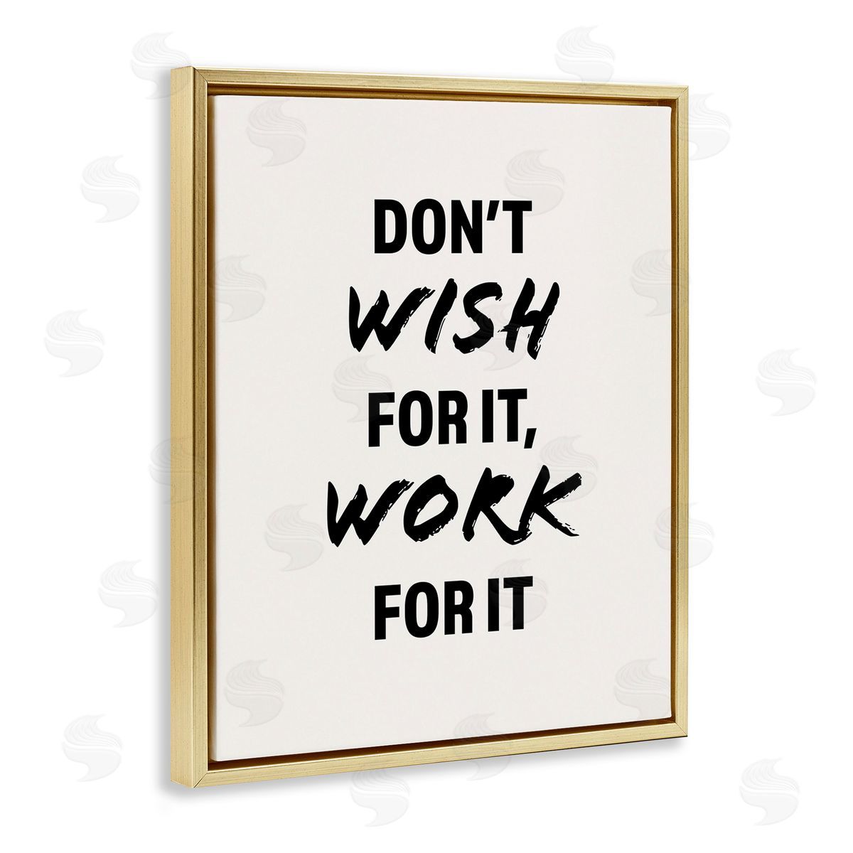 Victoria Barnes Work For It Motivational Gold Floating Frame Canvas Wall Art Print
