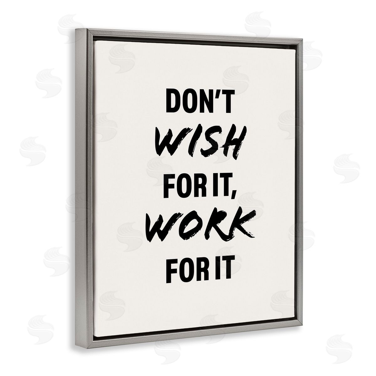 Victoria Barnes Work For It Motivational Gray Floating Frame Canvas Wall Art Print