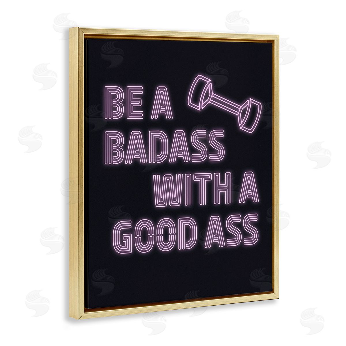 Victoria Barnes Bad*ss With Good A** Gold Floating Frame Canvas Wall Art Print
