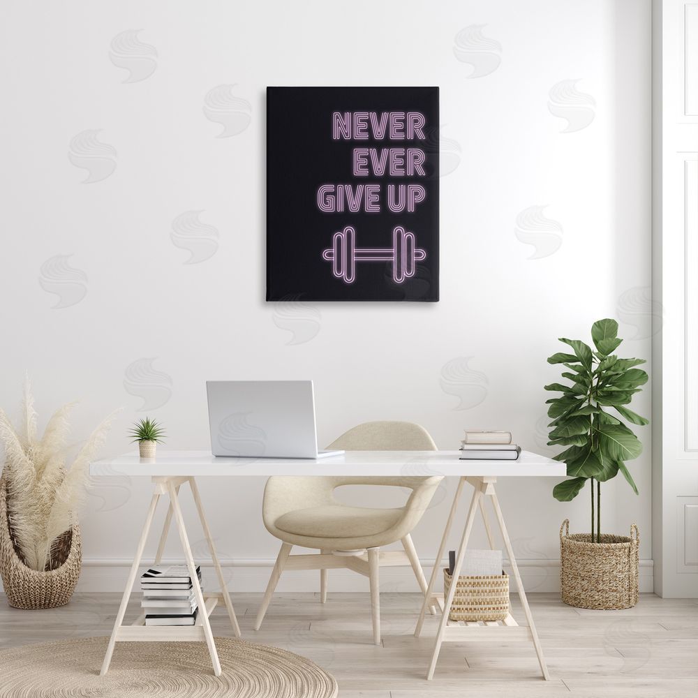 Victoria Barnes Never Ever Give Up Canvas Wall Art Print in Room