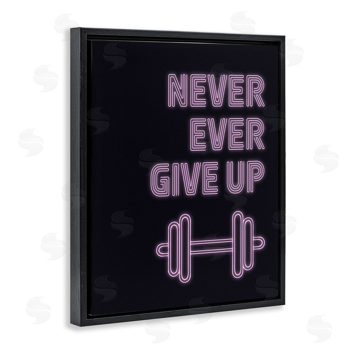 Victoria Barnes Never Ever Give Up Black Floating Frame Canvas Wall Art Print