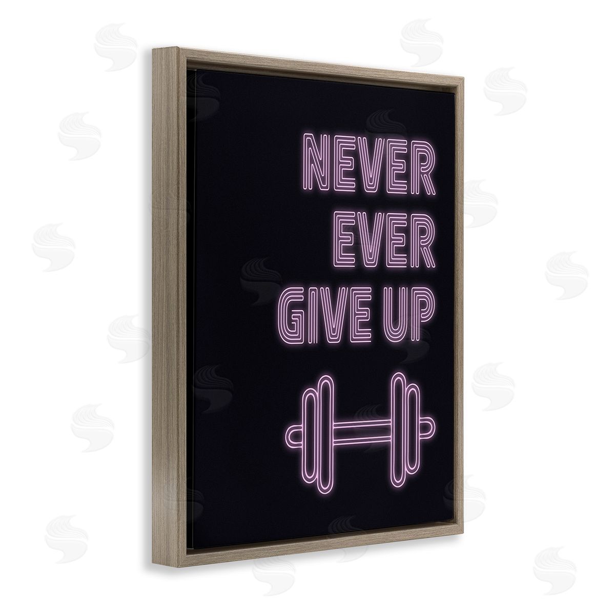 Victoria Barnes Never Ever Give Up Brown Floating Frame Canvas Wall Art Print