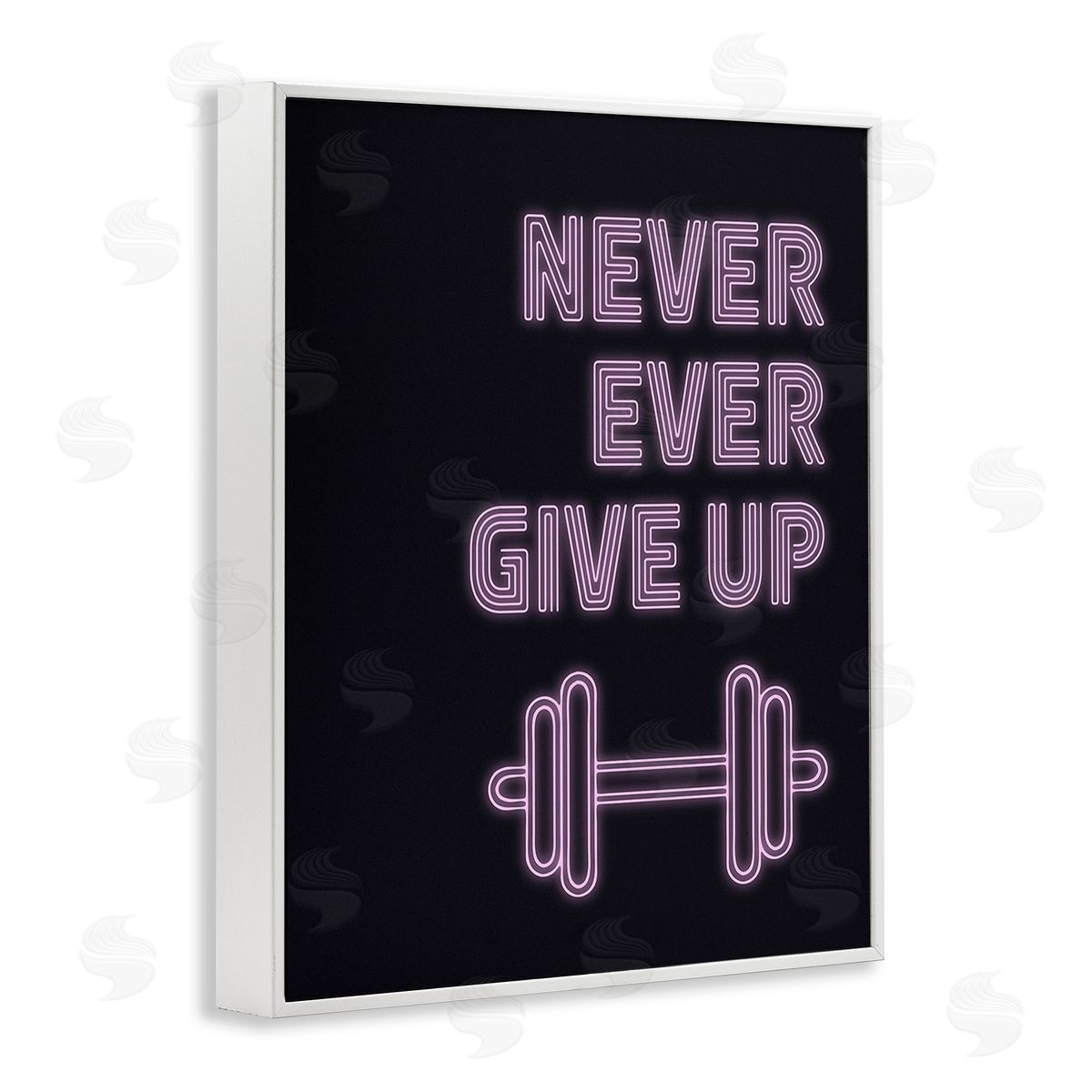 Victoria Barnes Never Ever Give Up White Framed Giclee Wall Art Print