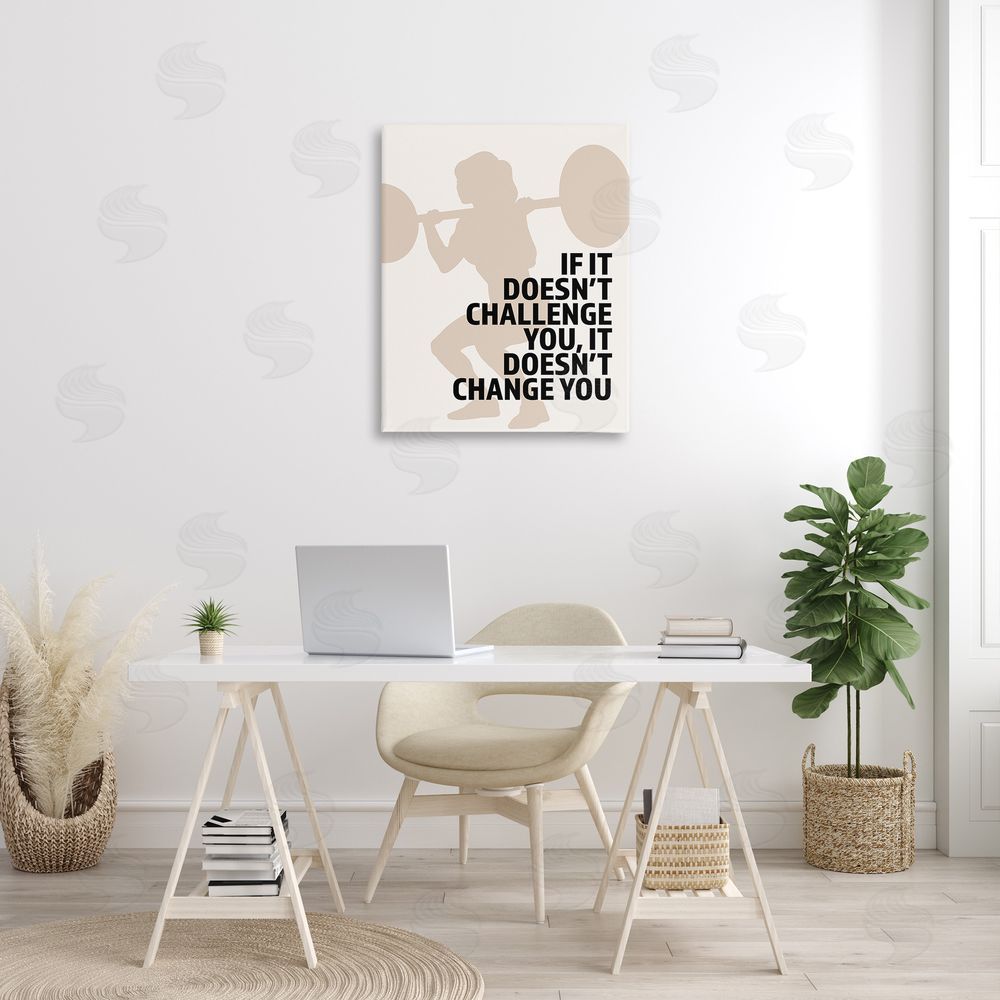 Victoria Barnes Motivational Challenge Workout Canvas Wall Art Print in Room