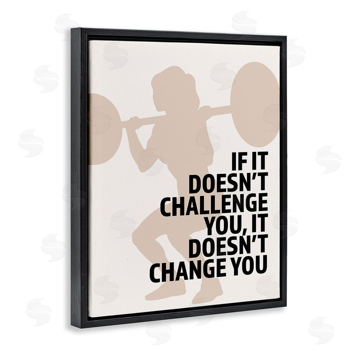 Victoria Barnes Motivational Challenge Workout Black Floating Frame Canvas Wall Art Print