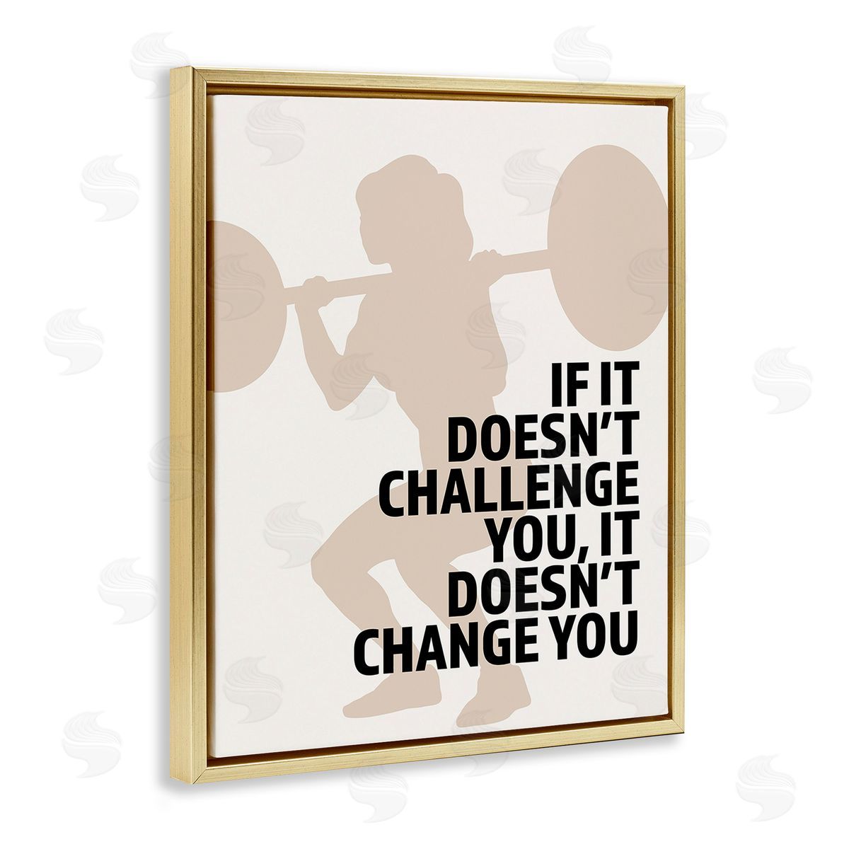 Victoria Barnes Motivational Challenge Workout Gold Floating Frame Canvas Wall Art Print