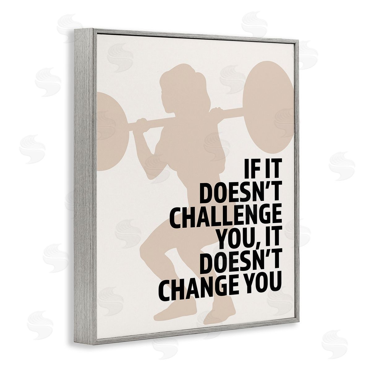 Victoria Barnes Motivational Challenge Workout Gray Framed Giclee Wall Art Print
