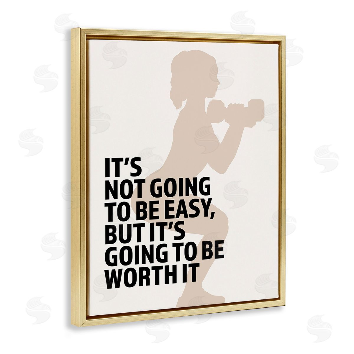 Victoria Barnes Not Easy But Worth It Gold Floating Frame Canvas Wall Art Print