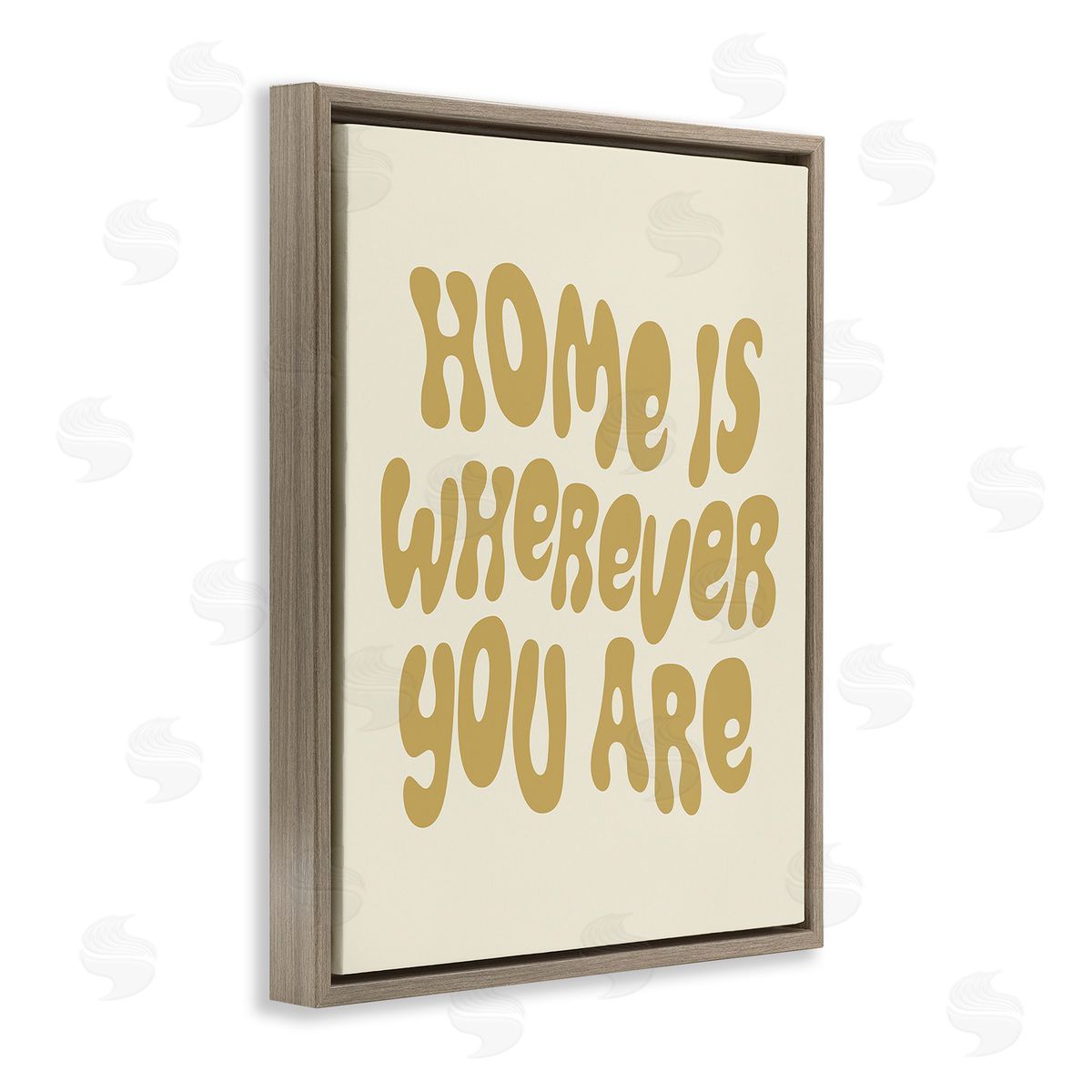 Victoria Barnes Groovy Wherever You Are Brown Floating Frame Canvas Wall Art Print