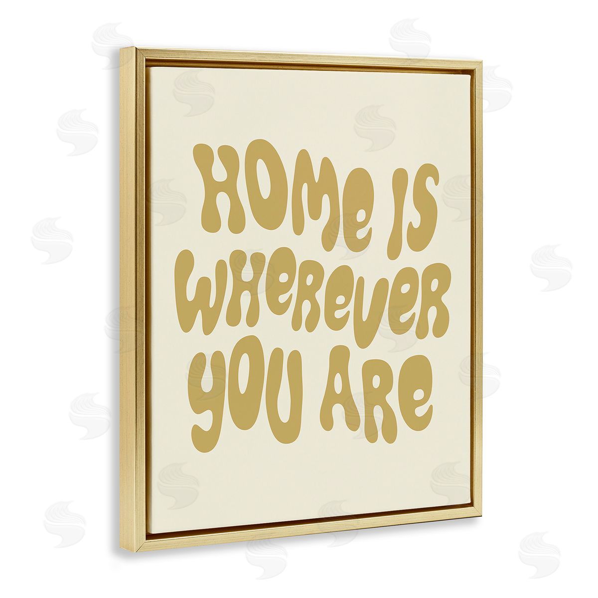 Victoria Barnes Groovy Wherever You Are Gold Floating Frame Canvas Wall Art Print