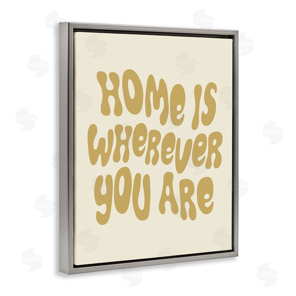 Victoria Barnes Groovy Wherever You Are Gray Floating Frame Canvas Wall Art Print