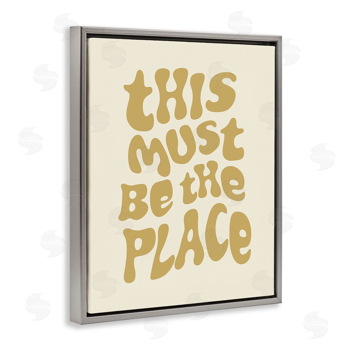 Victoria Barnes Must Be The Place Gray Floating Frame Canvas Wall Art Print