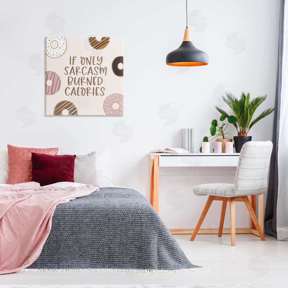 Lady Louise Designs Sassy Sarcasm Burning Calories Canvas Wall Art Print in Room