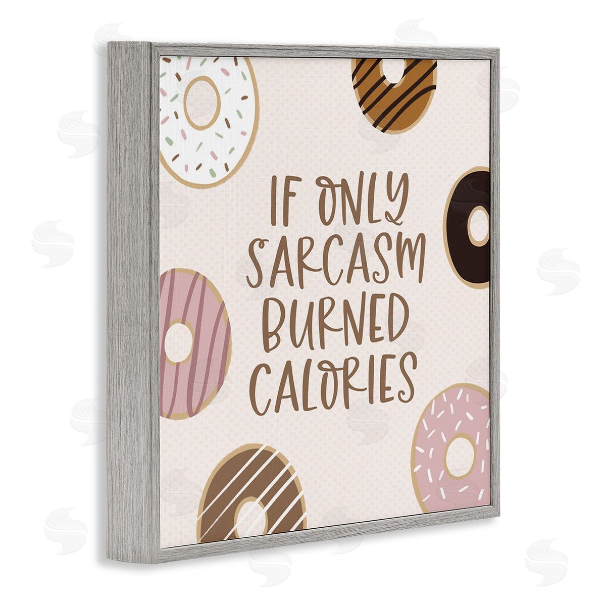 Lady Louise Designs Sassy Sarcasm Burning Calories Gray Framed Giclee Wall Art Print