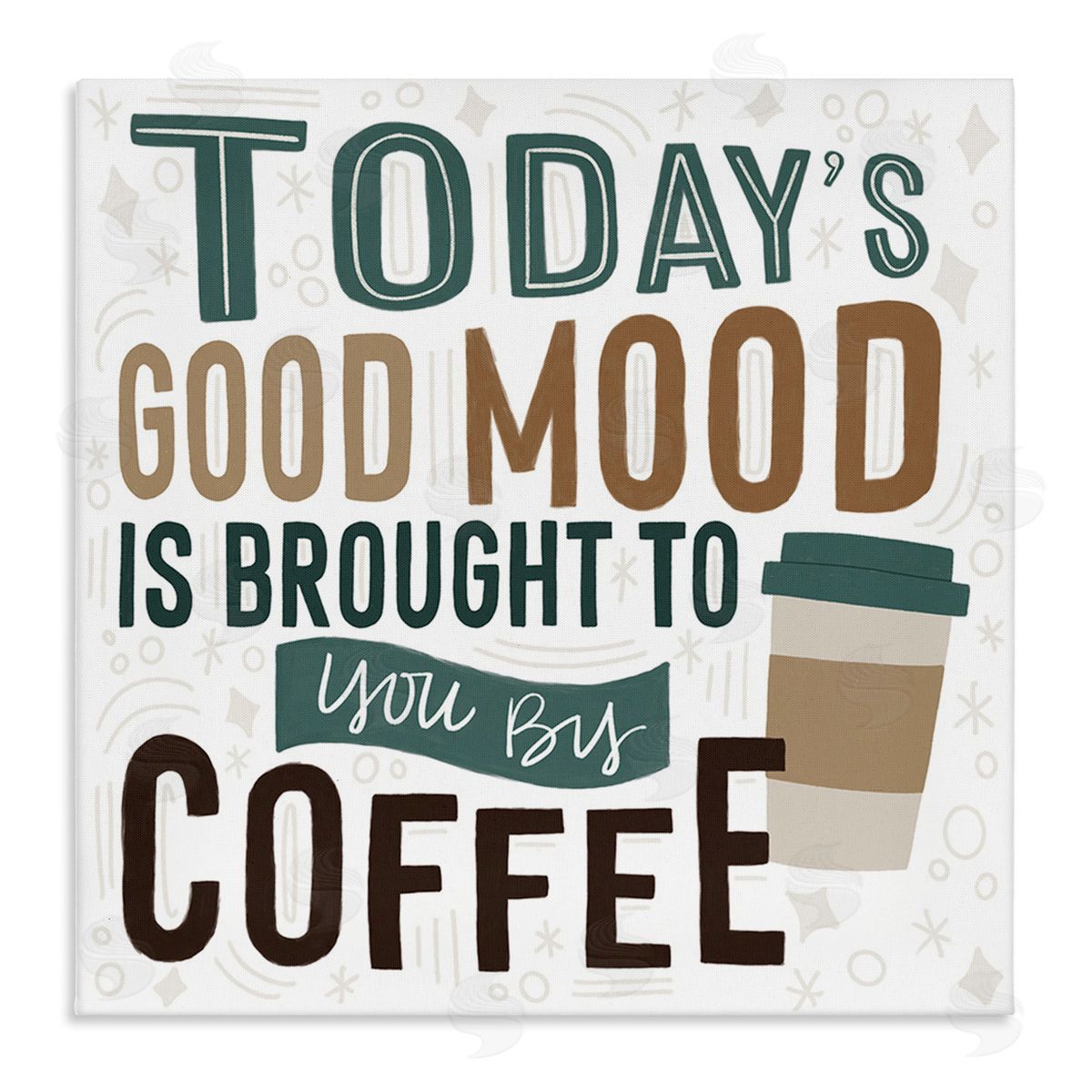 Lady Louise Designs Good Mood By Coffee Canvas Wall Art Print