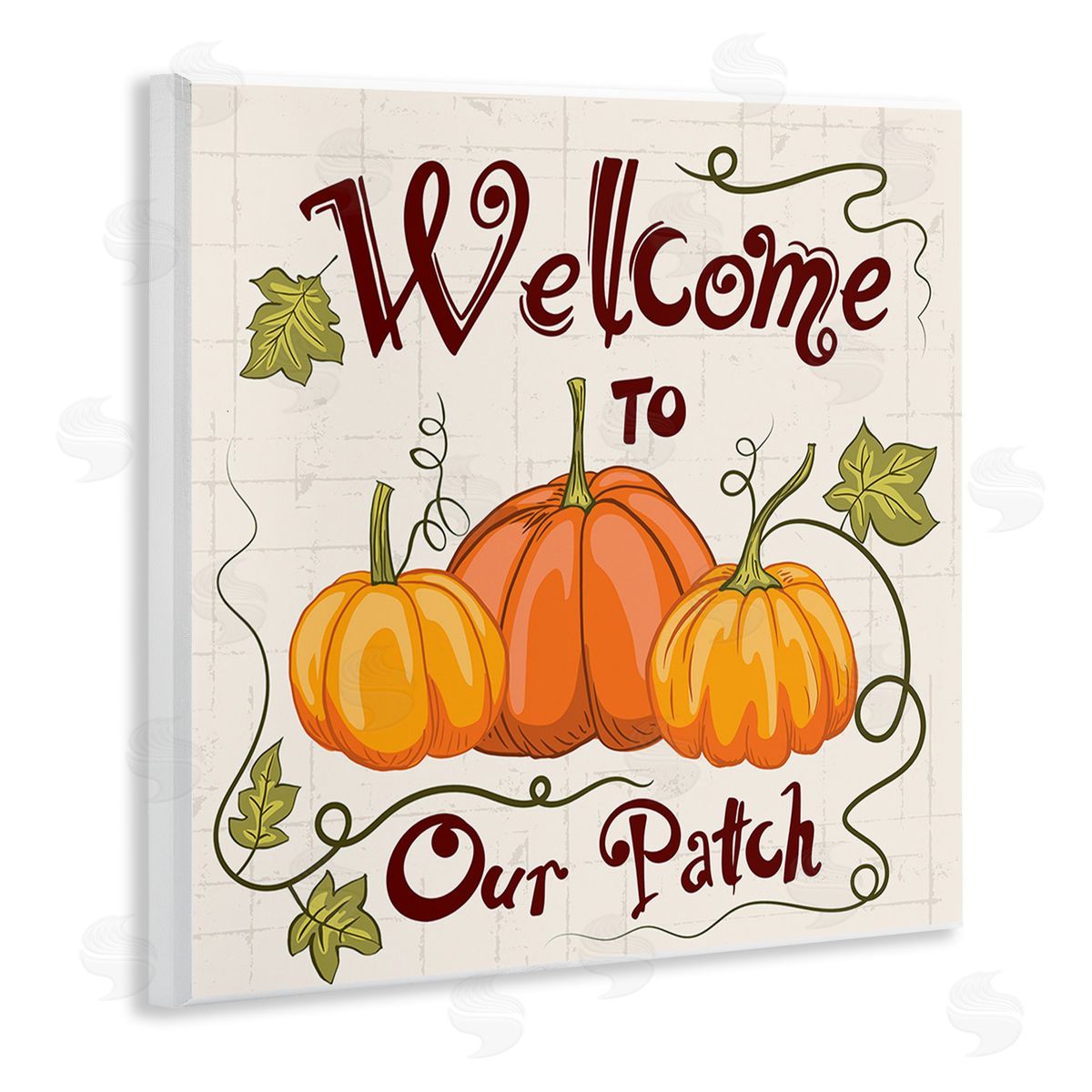 Diane Labombarbe Pumpkin Patch Welcome Wooden Wall Plaque Art Print