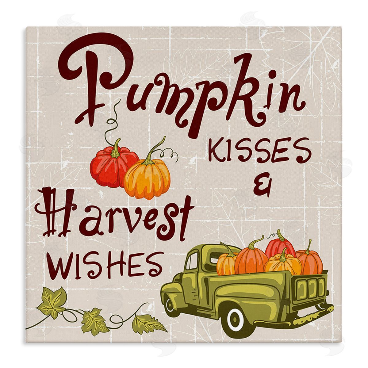 Diane Labombarbe Farmhouse Pumpkin Kisses Canvas Wall Art Print