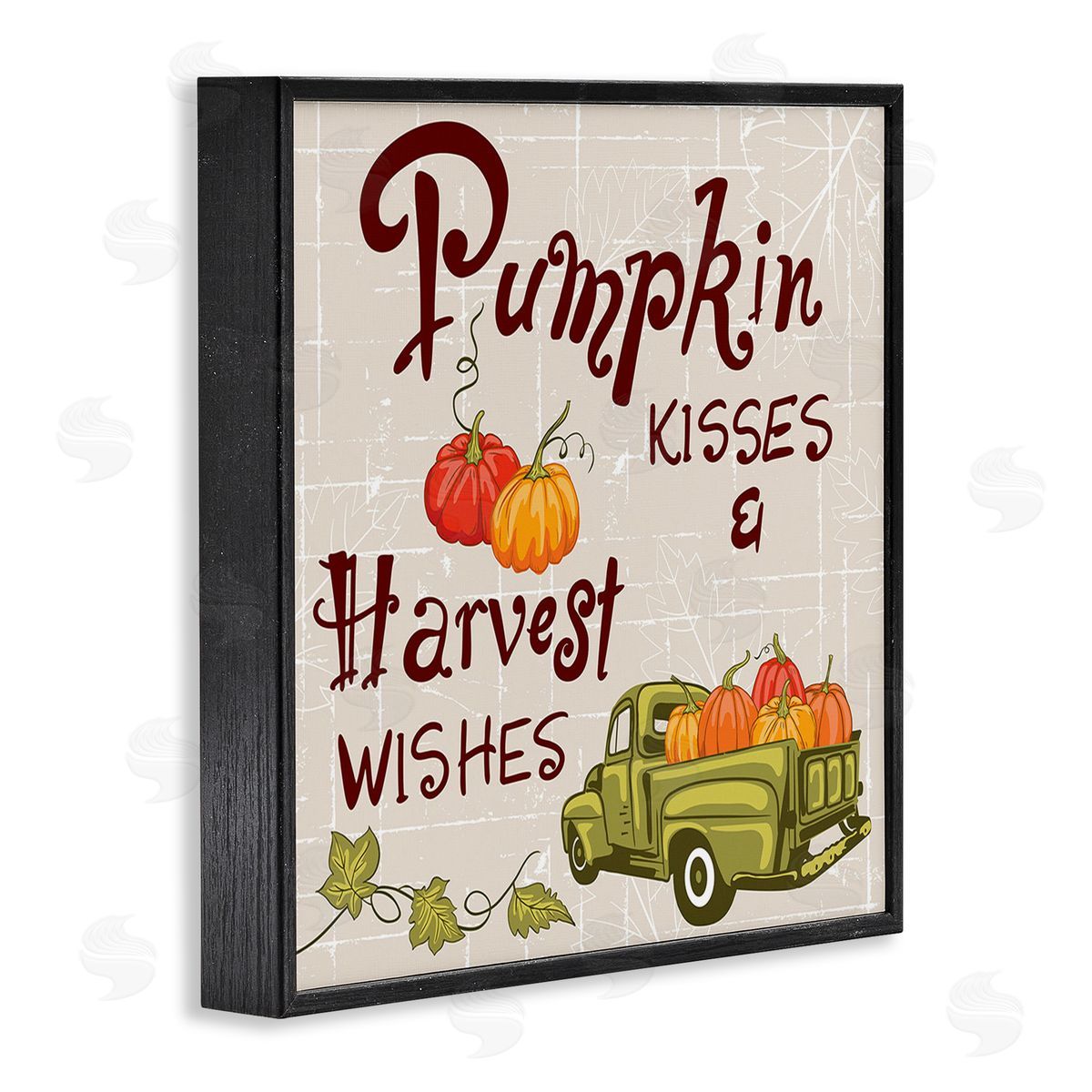 Diane Labombarbe Farmhouse Pumpkin Kisses Black Framed Giclee Wall Art Print