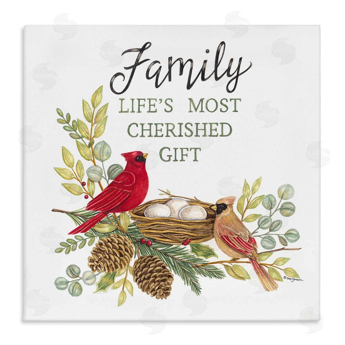 Deb Strain Family Is Cherished Gift Canvas Wall Art Print