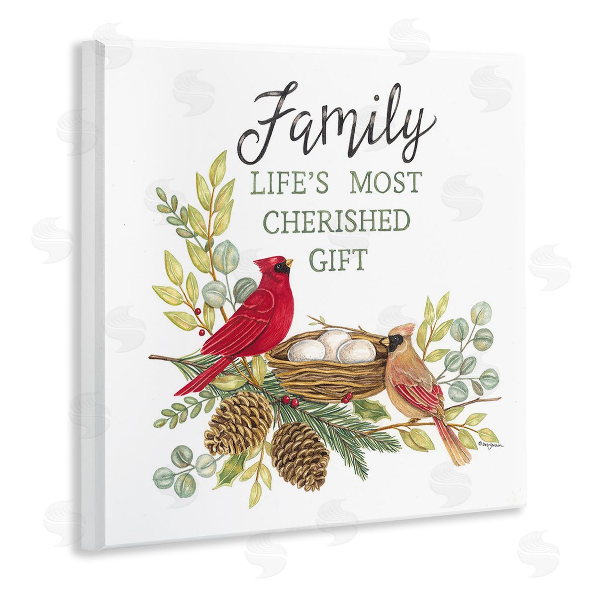 Deb Strain Family Is Cherished Gift Wooden Wall Plaque Art Print