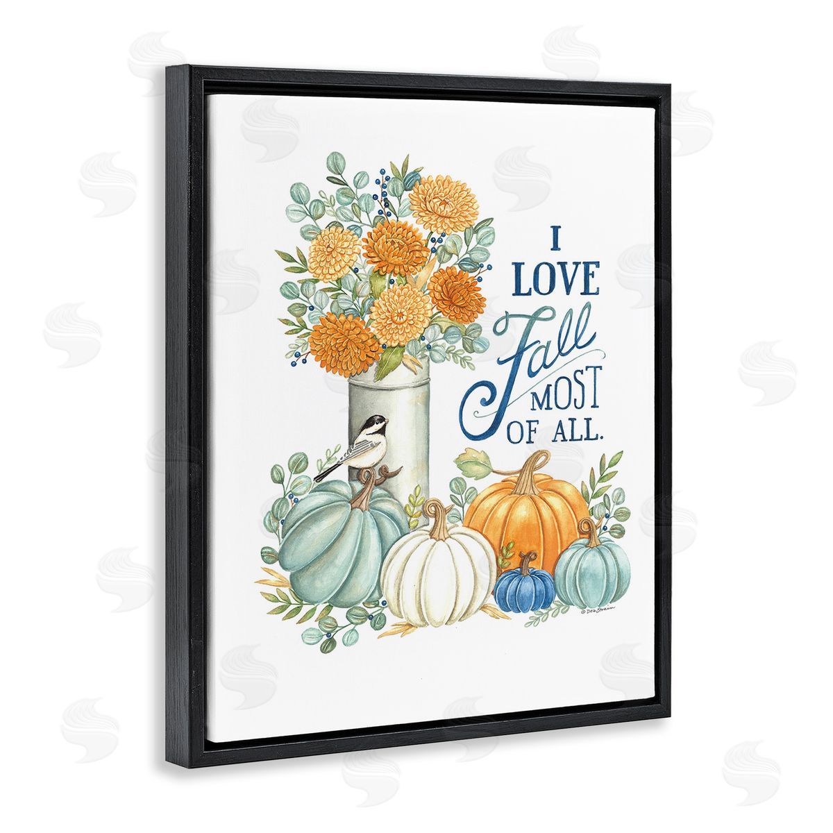 Deb Strain Love Fall Still Life Black Floating Frame Canvas Wall Art Print