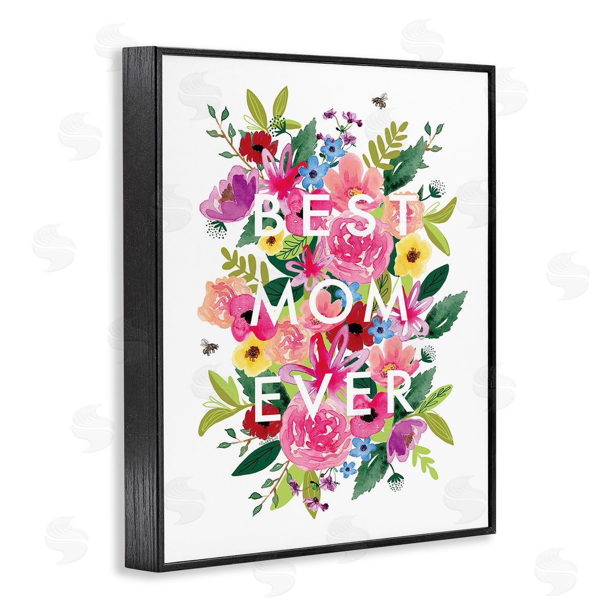 Elizabeth Tyndall Floral Best Mom Ever Black Framed Giclee Wall Art Print