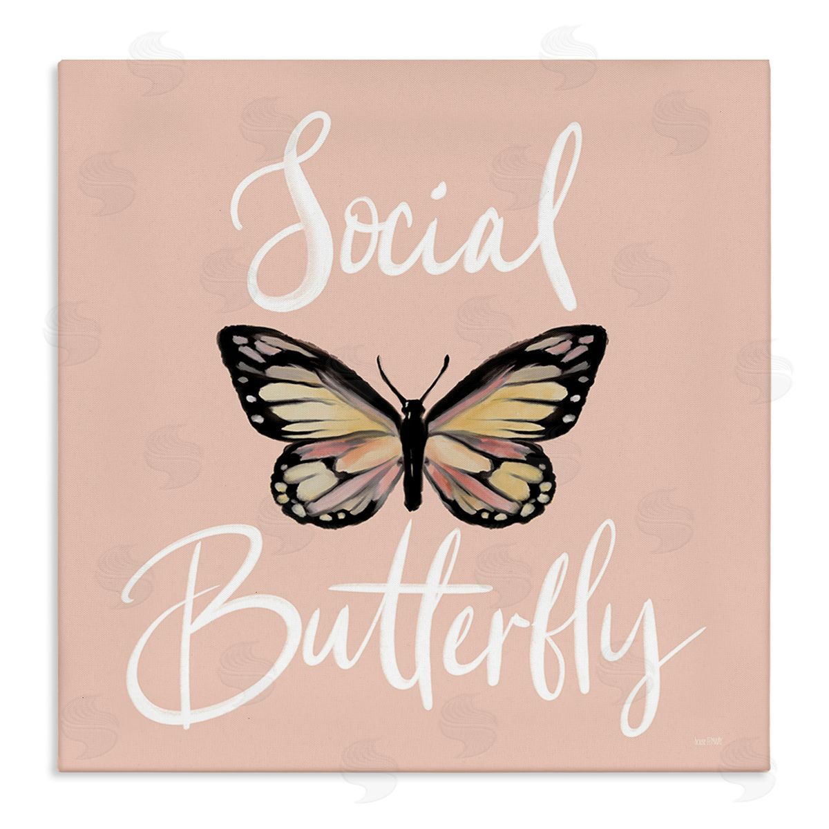 House Fenway Social Butterfly Phrase Canvas Wall Art Print