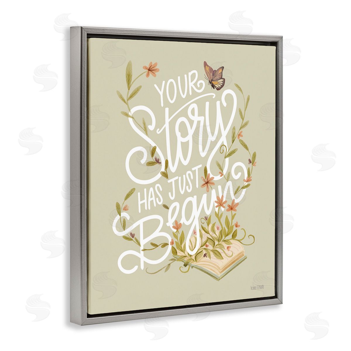 House Fenway Your Story Inspirational Gray Floating Frame Canvas Wall Art Print