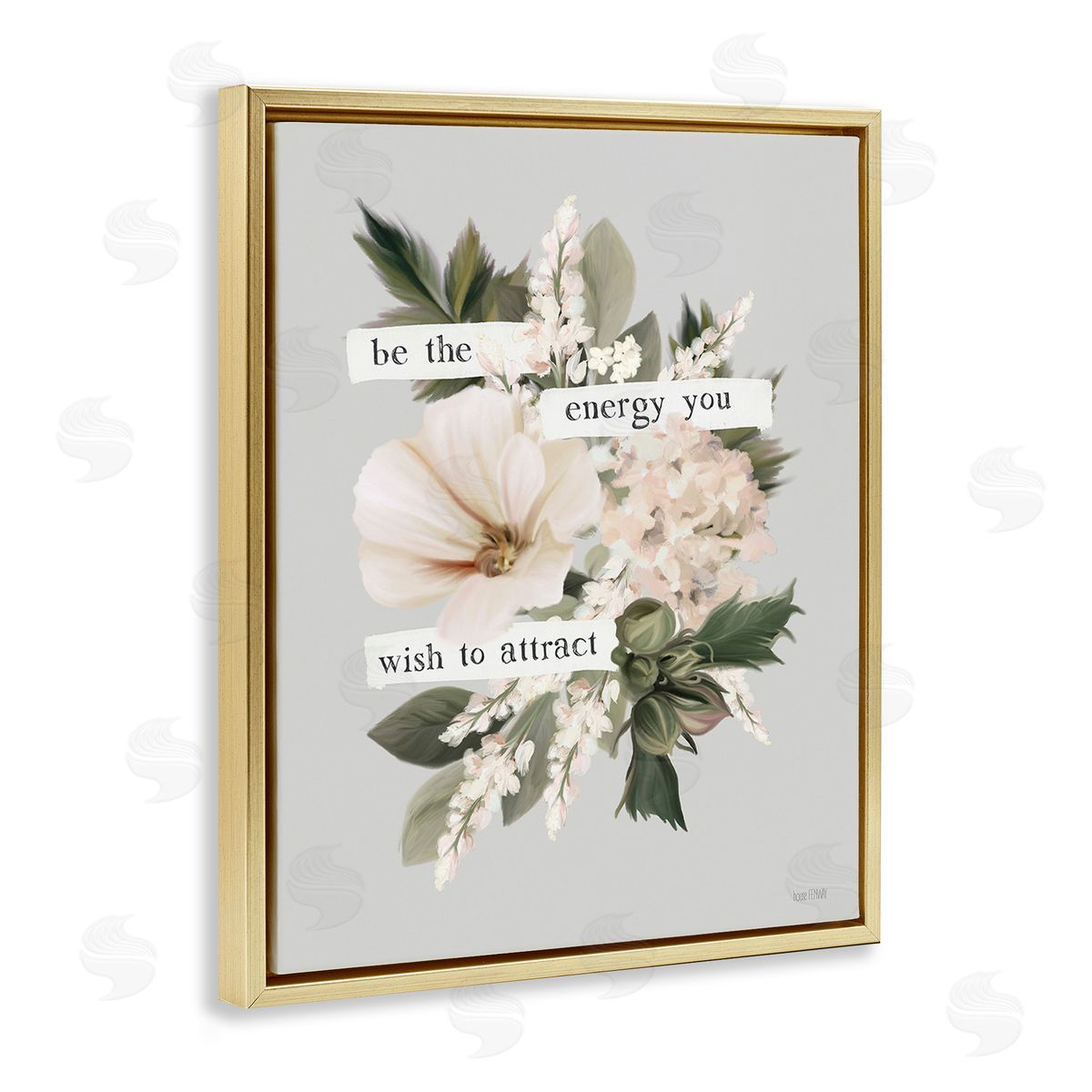 House Fenway Inspirational Be The Energy Gold Floating Frame Canvas Wall Art Print