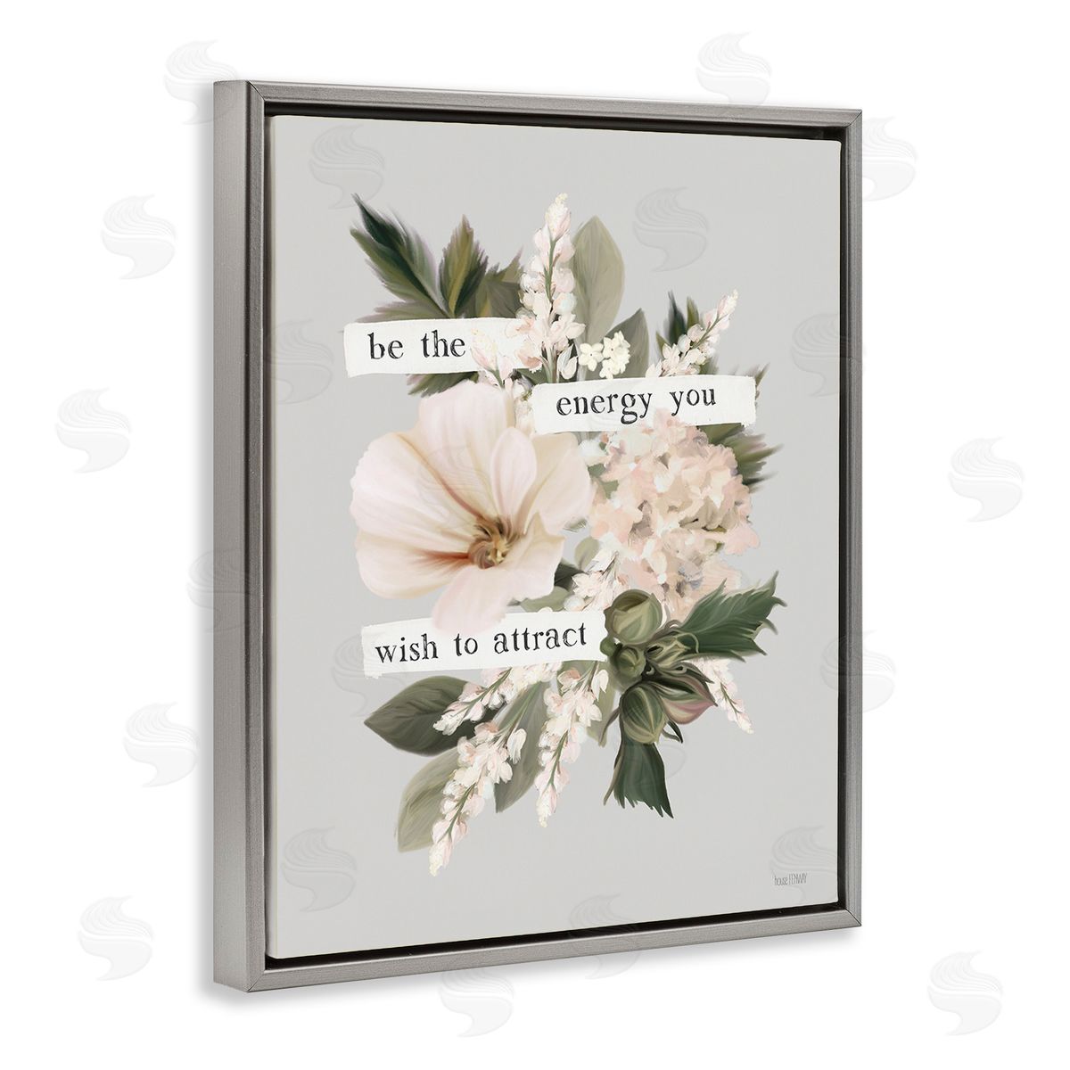 House Fenway Inspirational Be The Energy Gray Floating Frame Canvas Wall Art Print