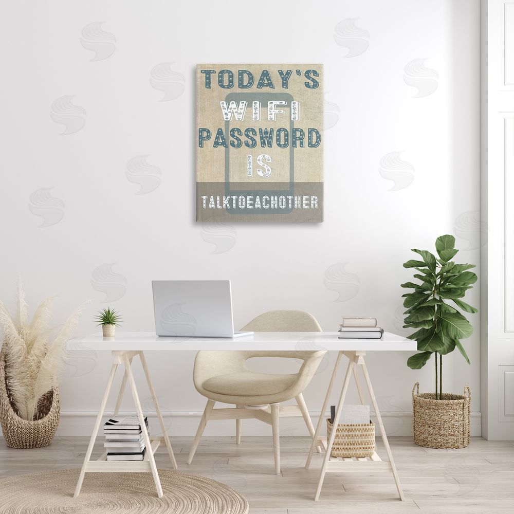 Graffitee Studios Funny Wi-Fi Password Canvas Wall Art Print in Room
