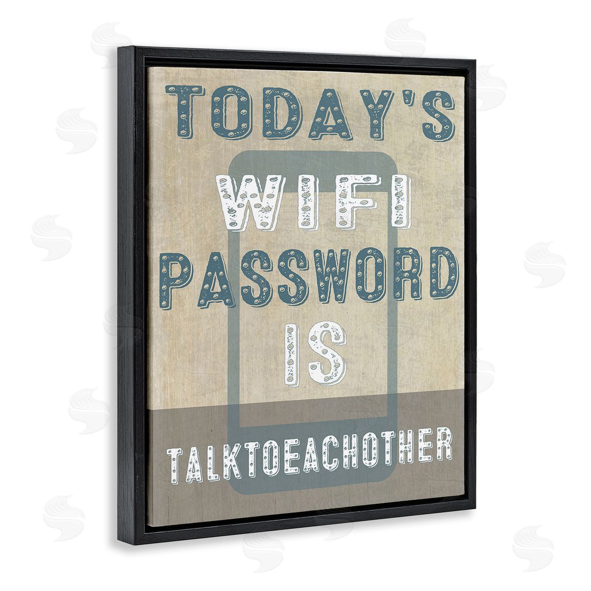 Graffitee Studios Funny Wi-Fi Password Black Floating Frame Canvas Wall Art Print