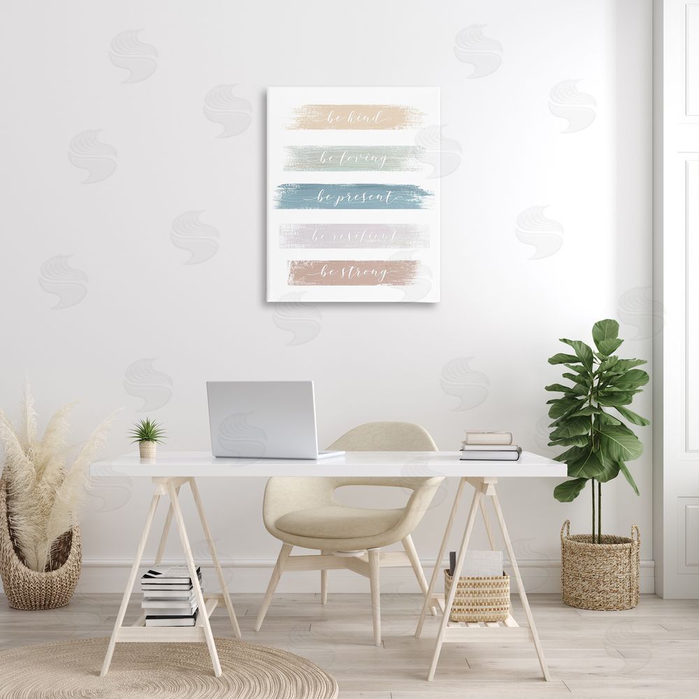 Graffitee Studios Be Strong Inspirational Canvas Wall Art Print in Room