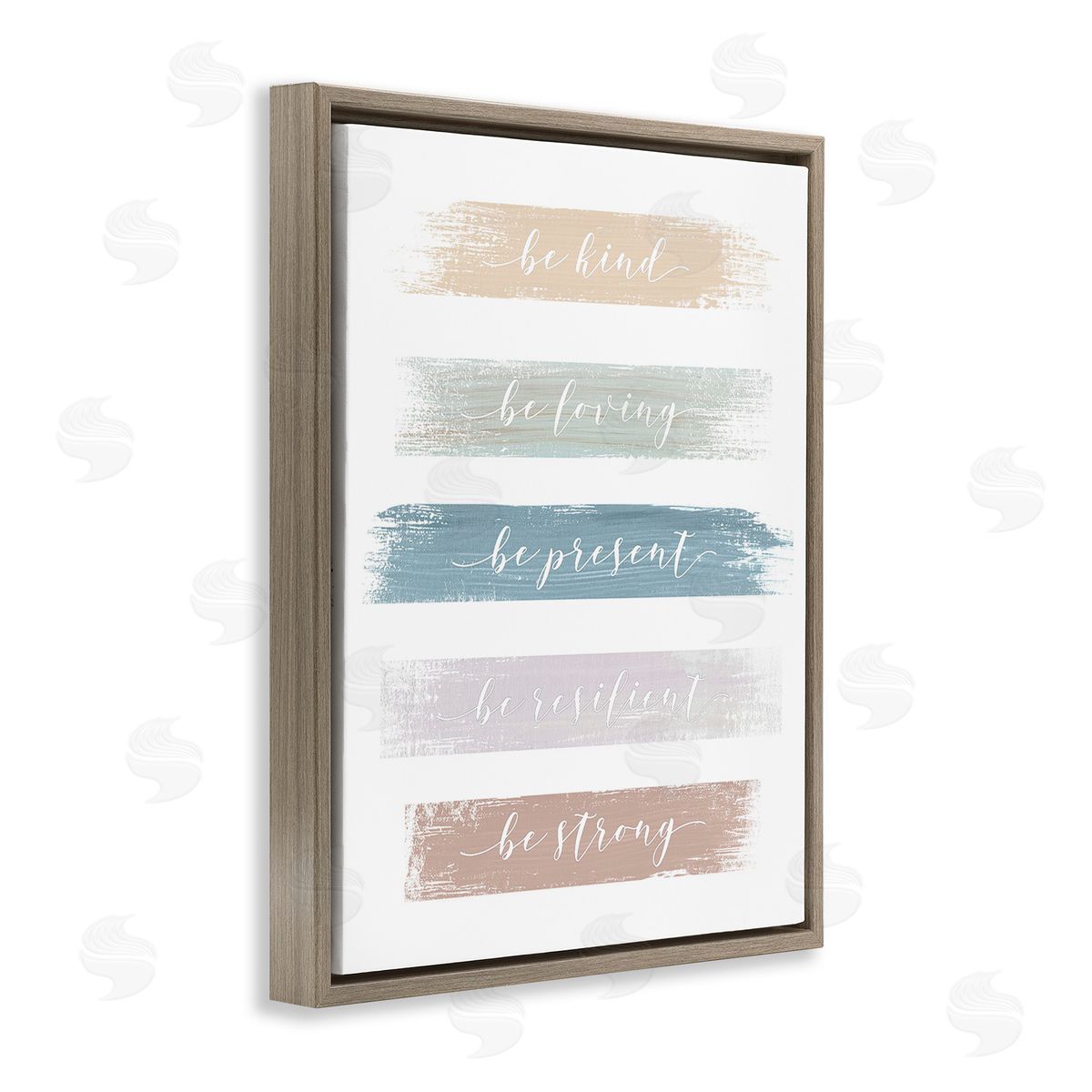 Graffitee Studios Be Strong Inspirational Brown Floating Frame Canvas Wall Art Print
