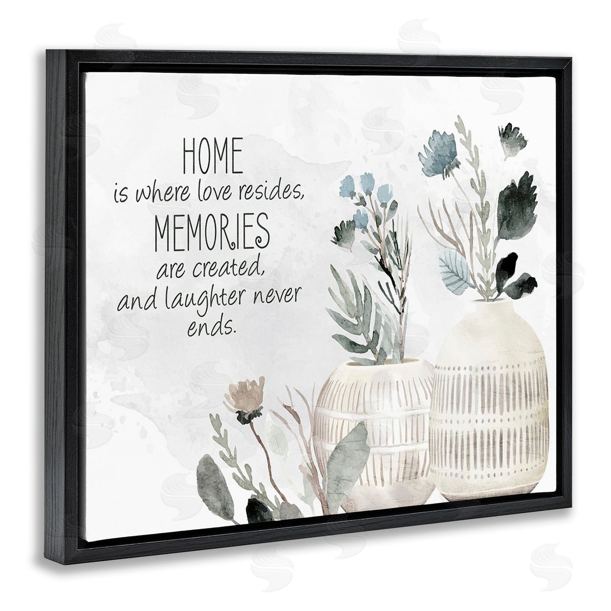 Kim Allen Floral Where Love Resides Black Floating Frame Canvas Wall Art Print