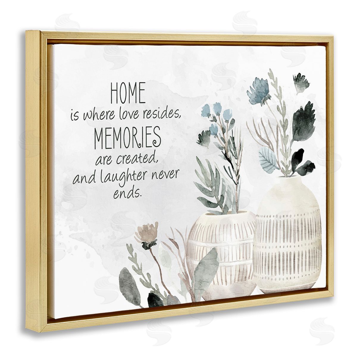 Kim Allen Floral Where Love Resides Gold Floating Frame Canvas Wall Art Print
