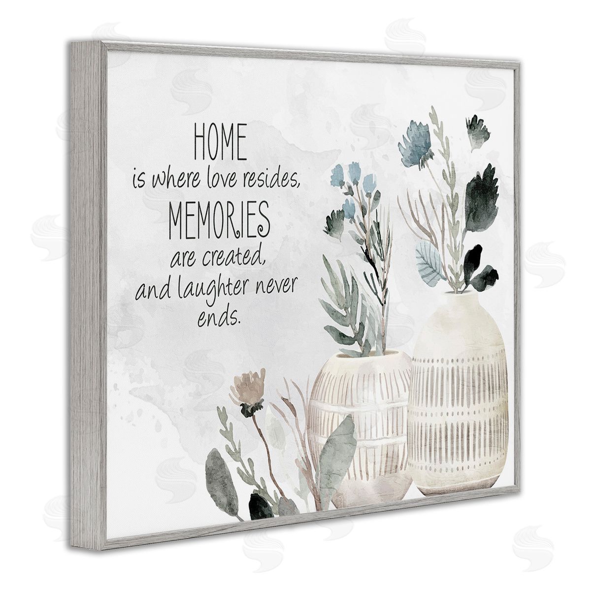 Kim Allen Floral Where Love Resides Gray Framed Giclee Wall Art Print