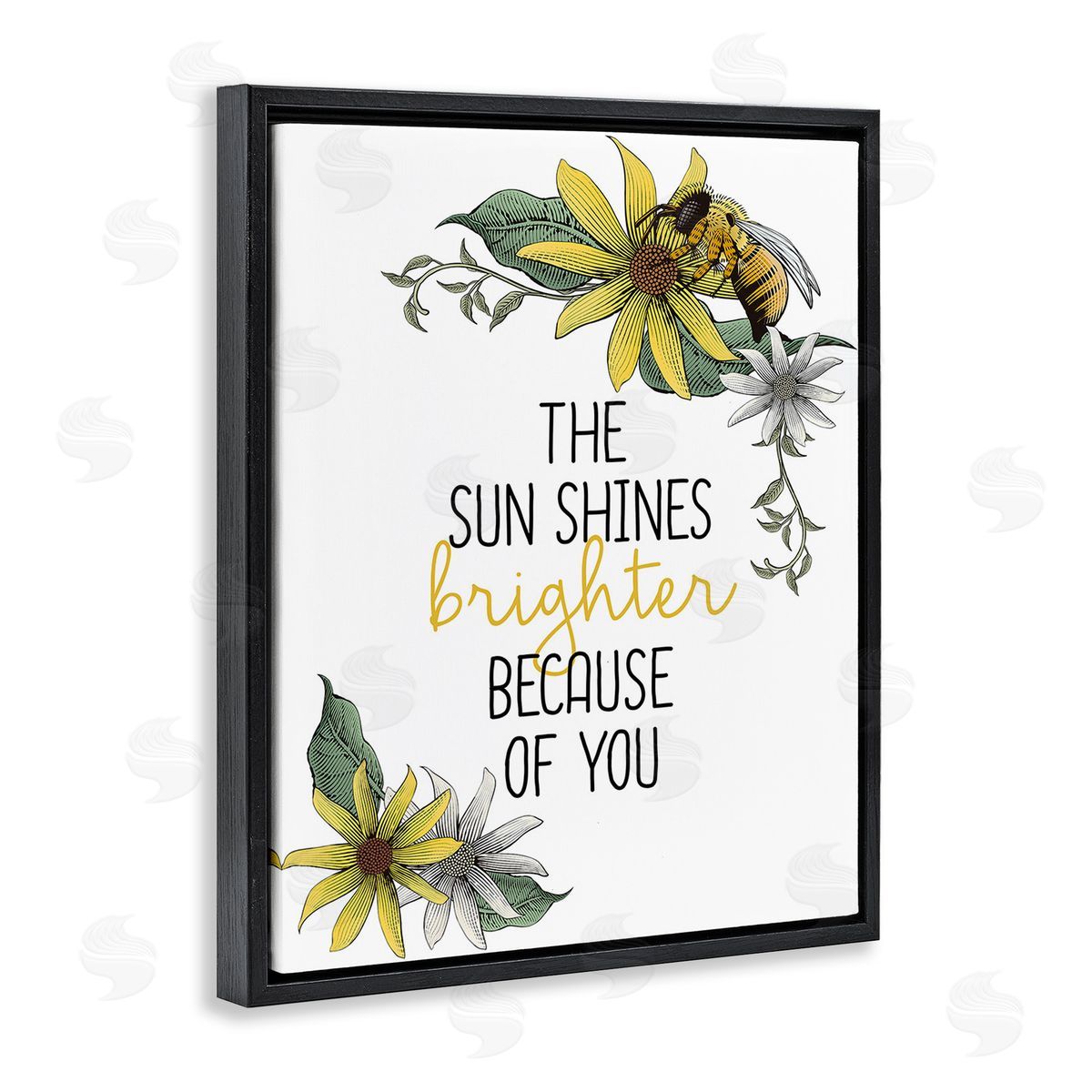Kim Allen Sun Shines Brighter Black Floating Frame Canvas Wall Art Print