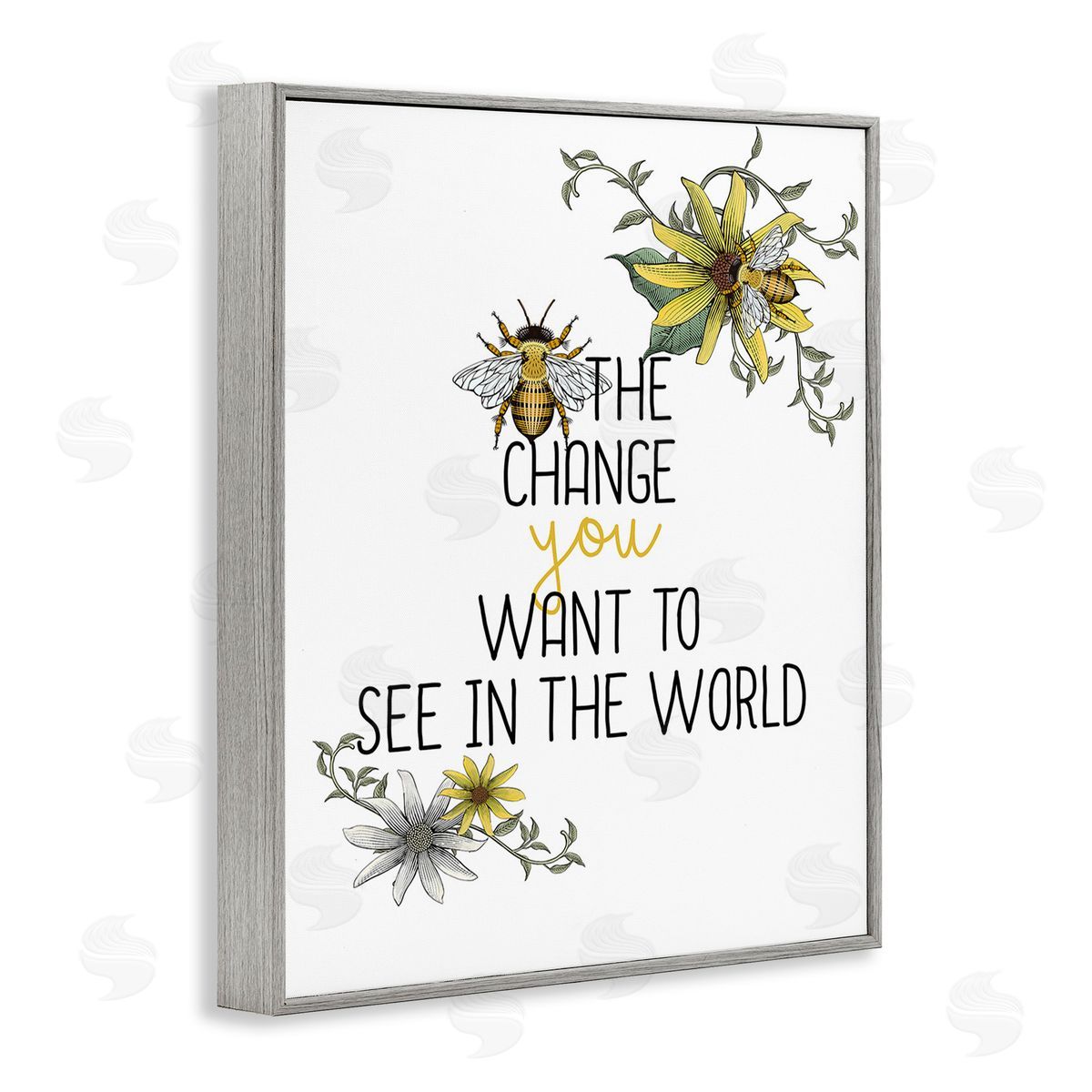 Kim Allen Bee The Change Gray Framed Giclee Wall Art Print
