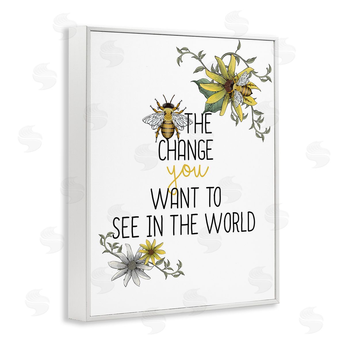 Kim Allen Bee The Change White Framed Giclee Wall Art Print