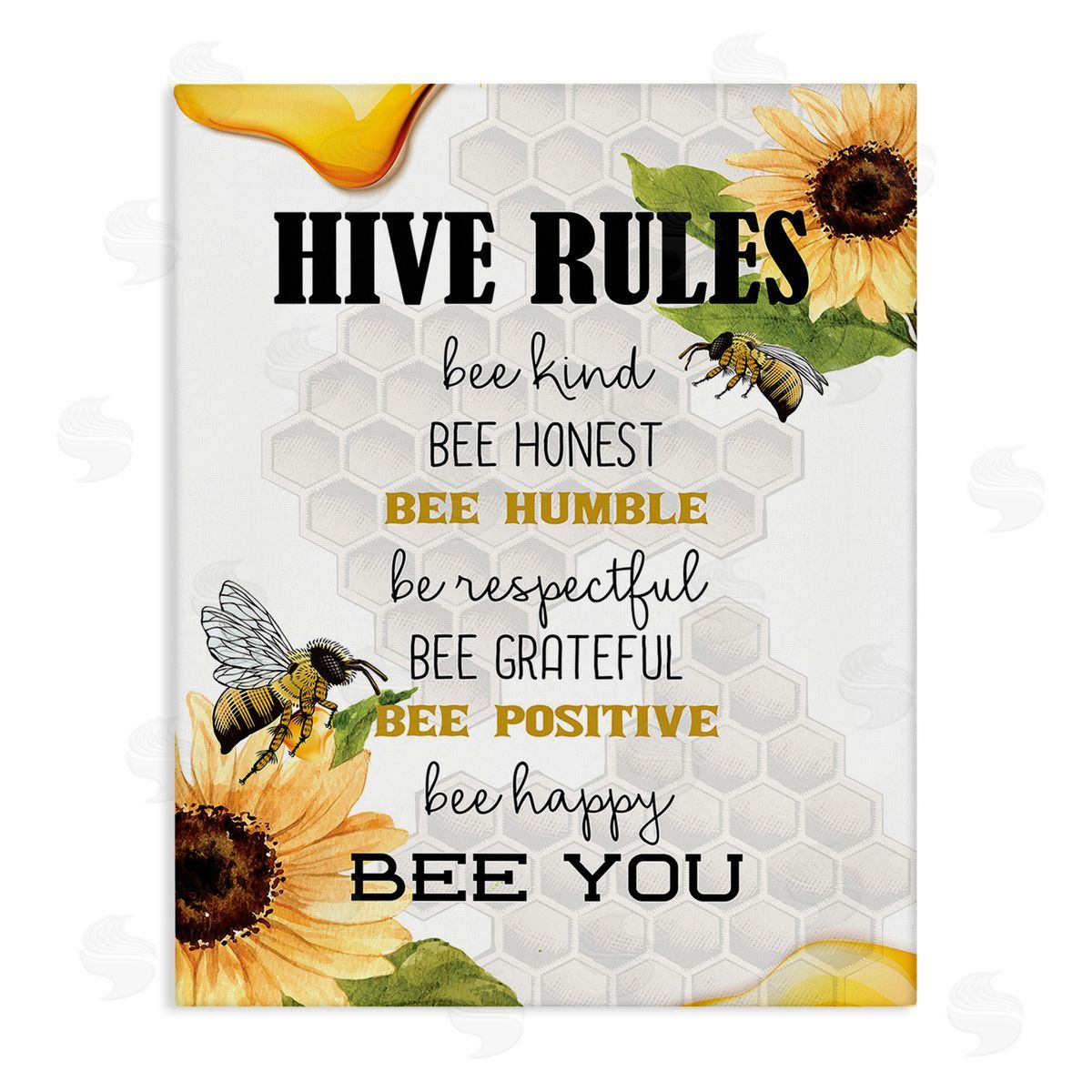 Kim Allen Bee Hive Rules Canvas Wall Art Print
