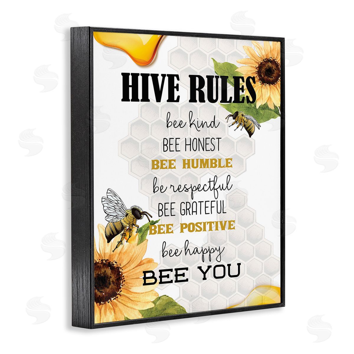 Kim Allen Bee Hive Rules Black Framed Giclee Wall Art Print