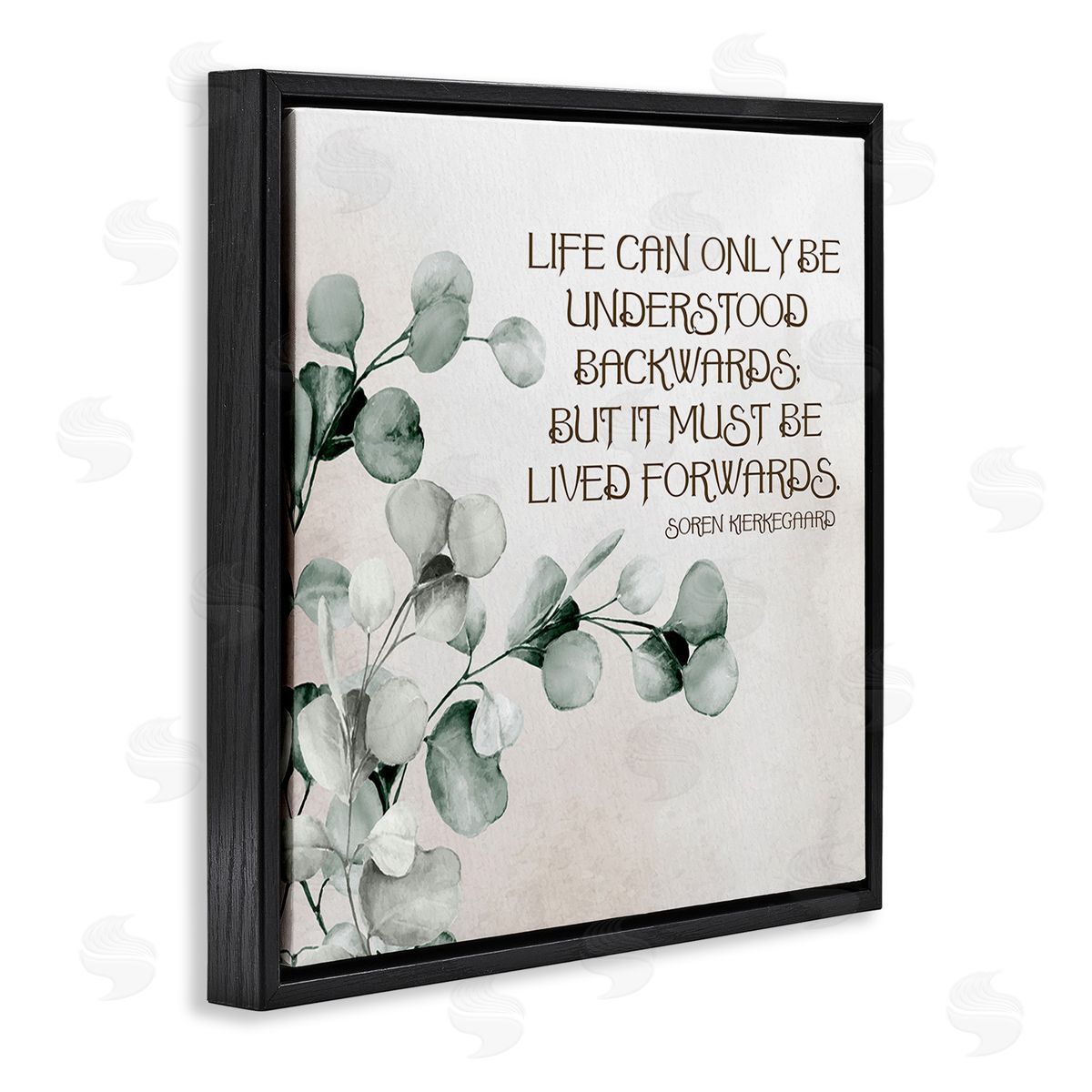 Kim Allen Soren Kierkegaard Quote Black Floating Frame Canvas Wall Art Print