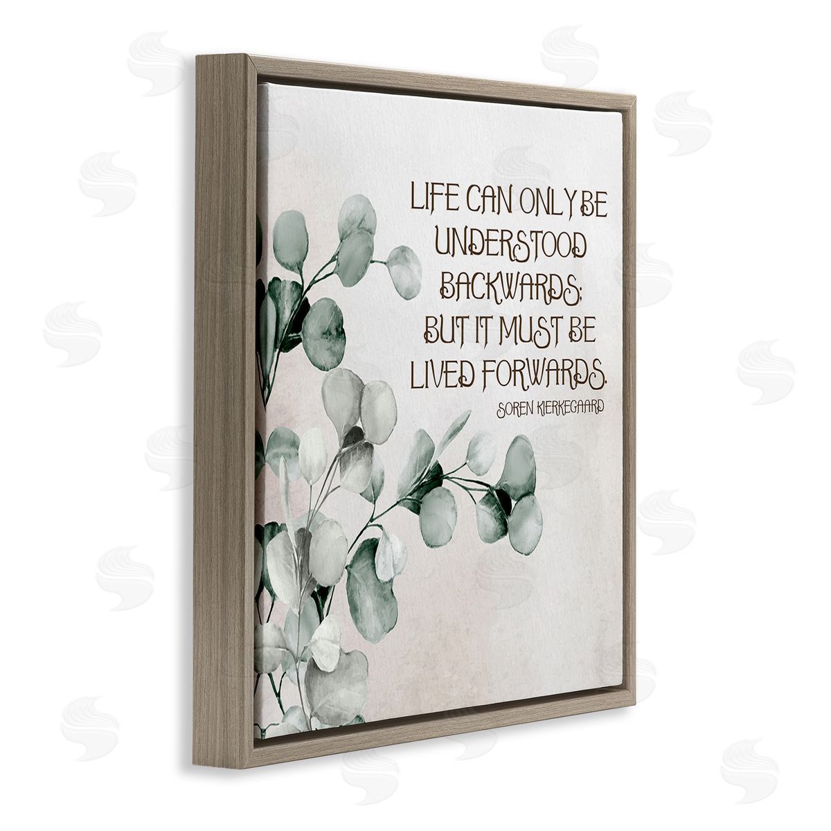 Kim Allen Soren Kierkegaard Quote Brown Floating Frame Canvas Wall Art Print