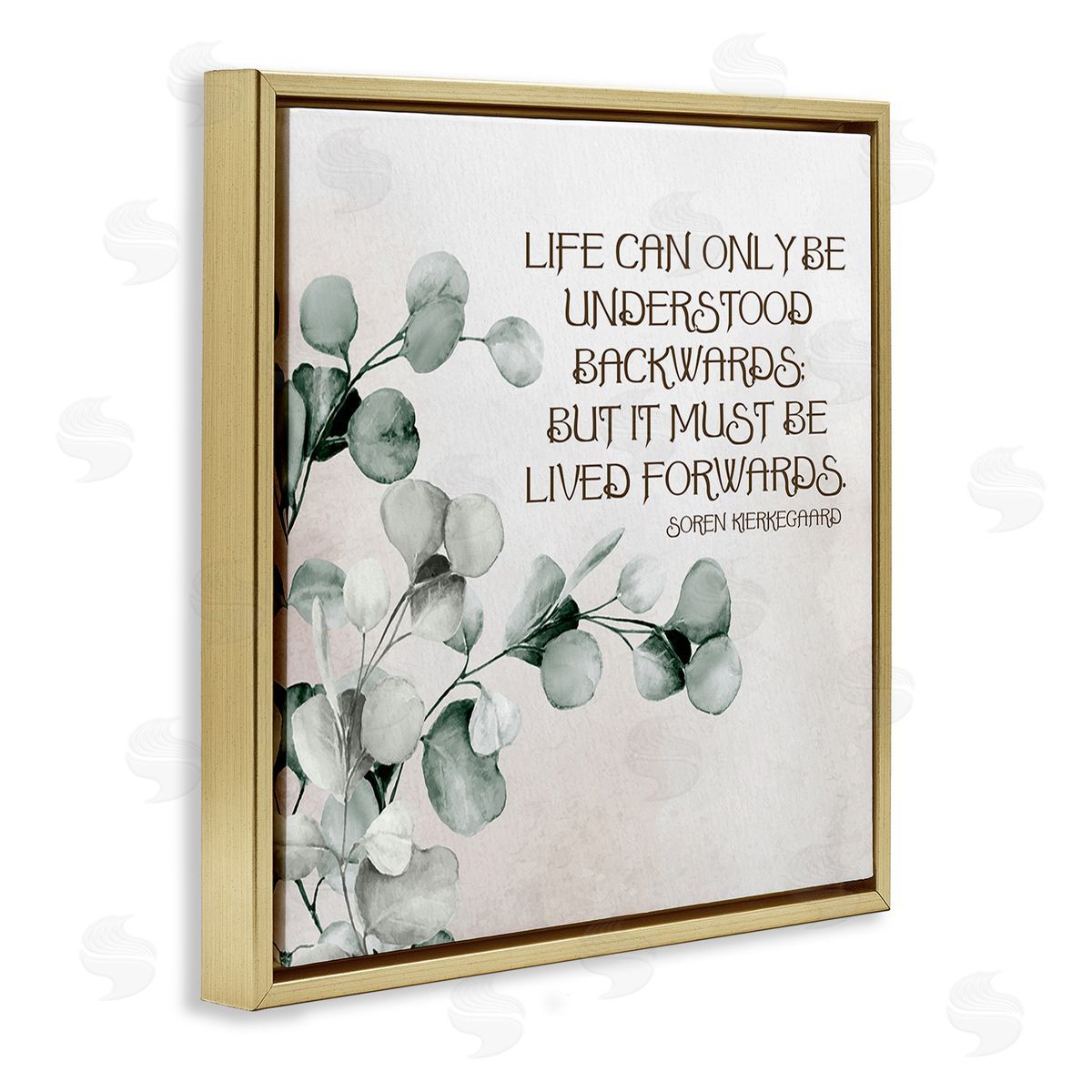 Kim Allen Soren Kierkegaard Quote Gold Floating Frame Canvas Wall Art Print