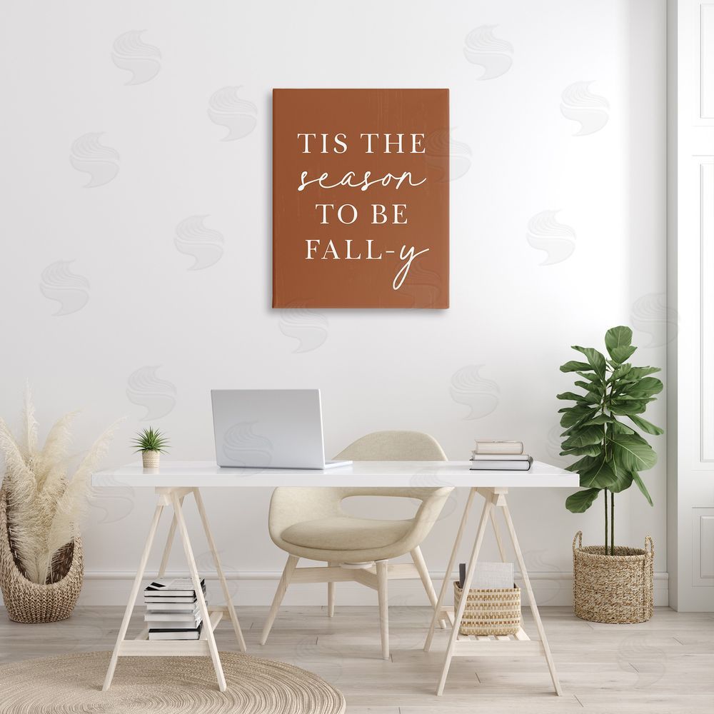 Lettered and Lined Season To Be Fall-y Canvas Wall Art Print in Room