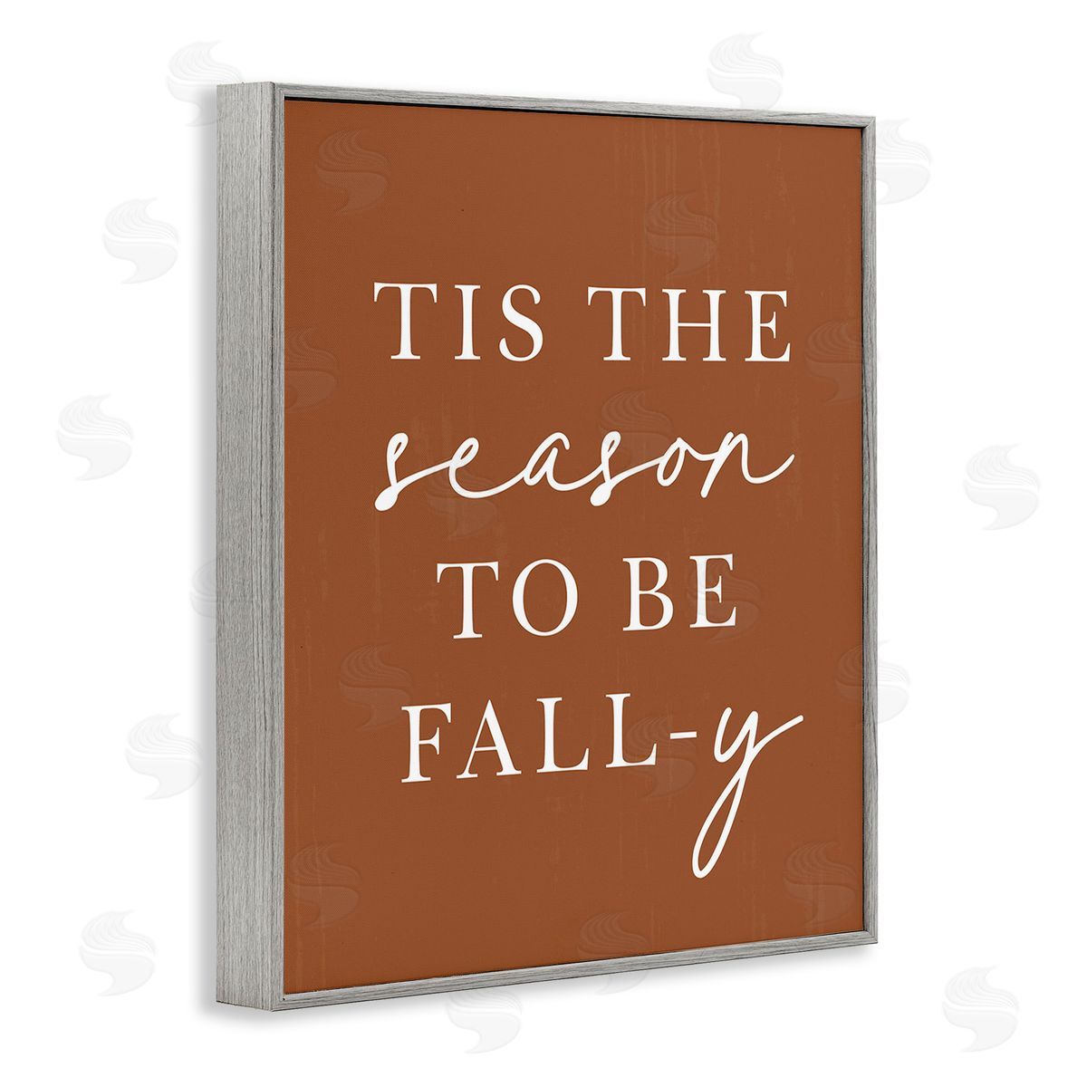 Lettered and Lined Season To Be Fall-y Gray Framed Giclee Wall Art Print